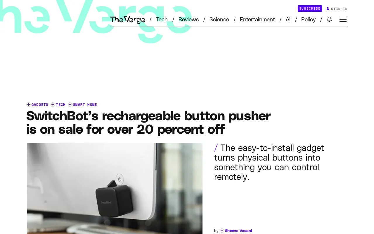 SwitchBot Rechargeable Button Robot Mother's Day Sale $26.99 — Save Over 20%