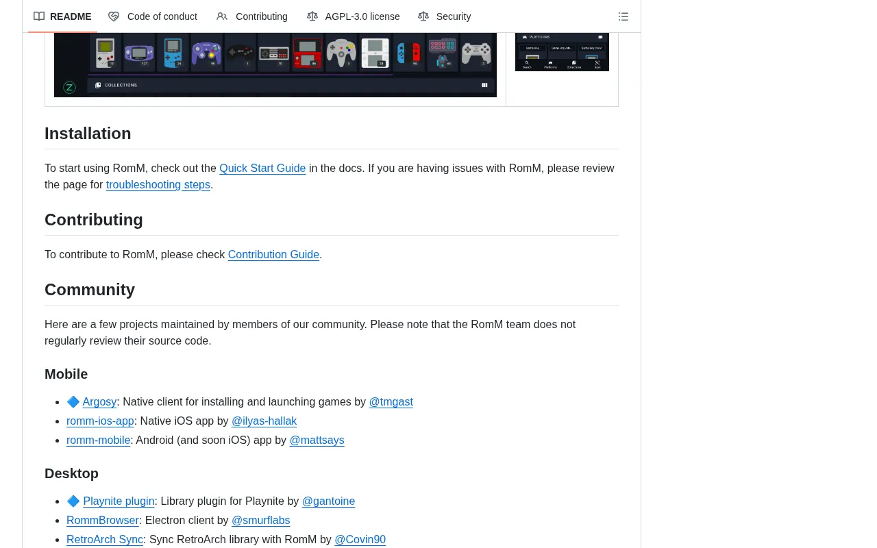 github source: rommapp/romm: A beautiful, powerful, self-hosted rom manager and player.