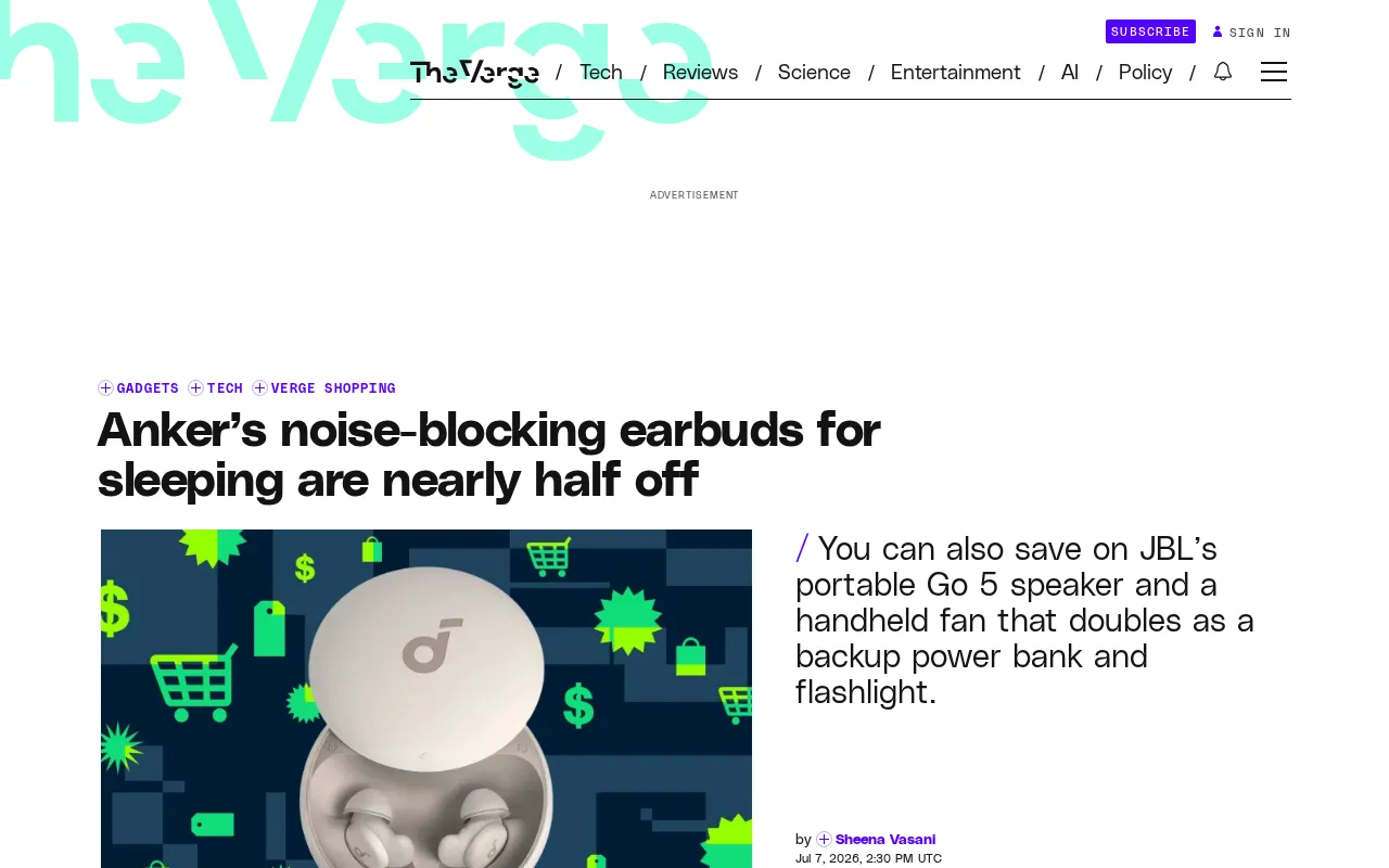 Anker Soundcore Sleep A20 Sleep Earbuds Drop to Record-Low $99