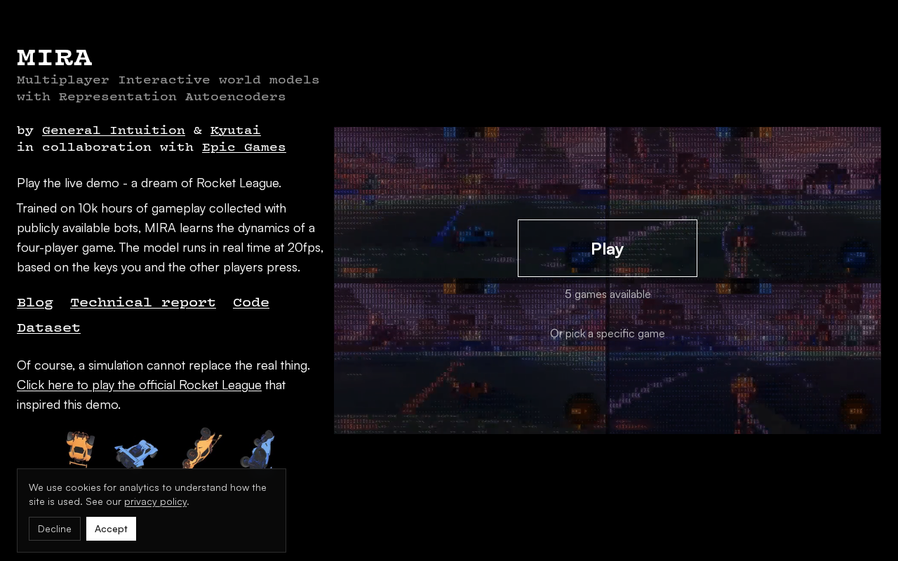MIRA: An Analysis of a Multiplayer Interactive World Model Built on Rocket League