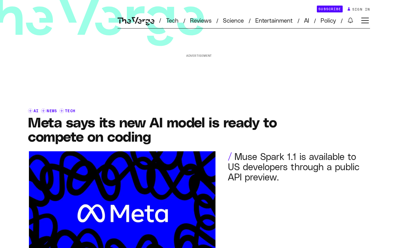 Meta发布Muse Spark 1.1:AI编程模型正式开放API接入