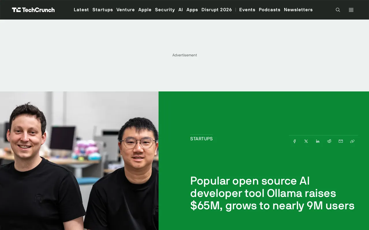 Ollama Raises $65M, Nears 9 Million Users — Local AI Deployment Goes Mainstream