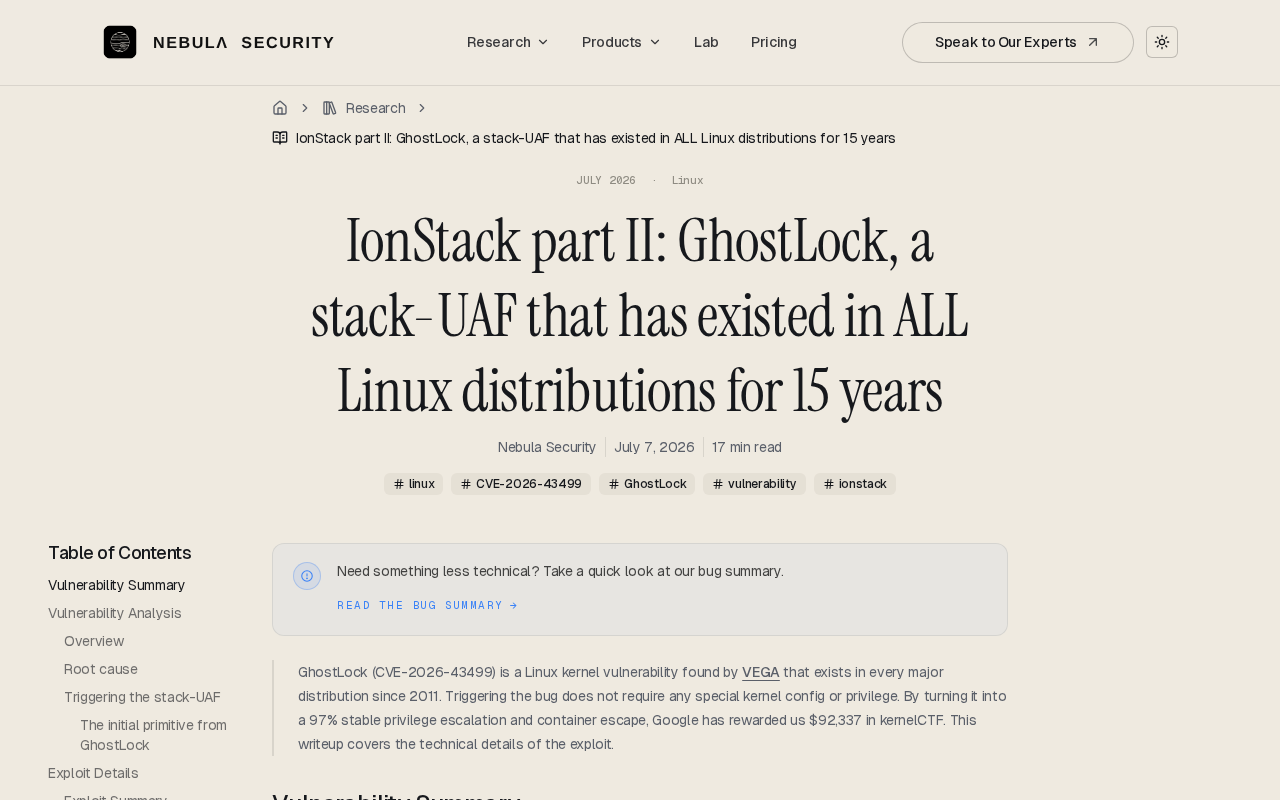 GhostLock: A Deep Dive into the 15-Year-Old Linux Stack UAF Vulnerability