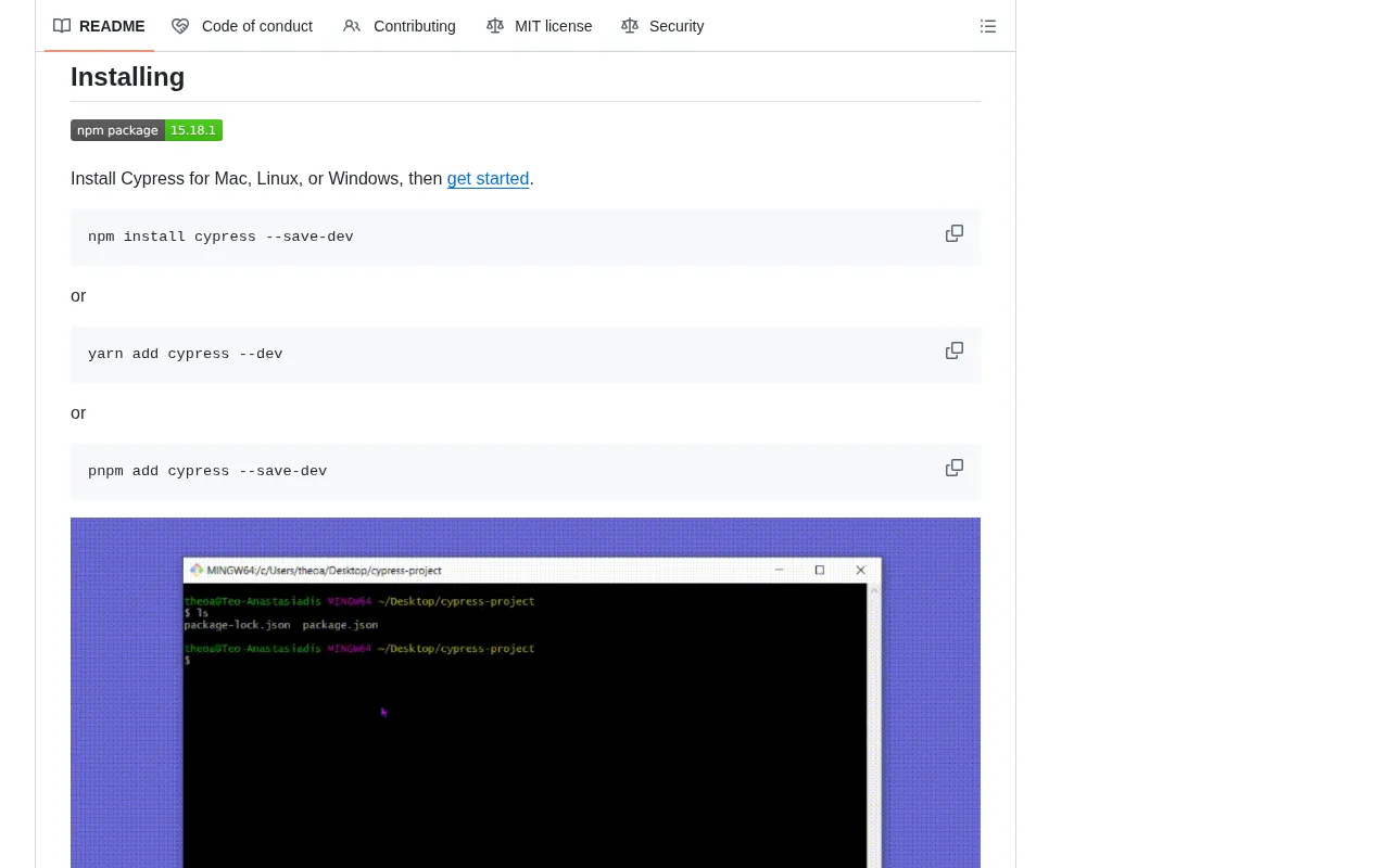 github source: cypress-io/cypress: Fast, easy and reliable testing for anything that runs in a browser.