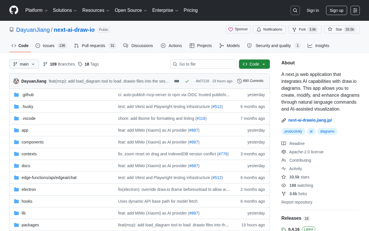 Generate draw.io Flowcharts with AI Natural Language: An Analysis of the next-ai-draw-io Open Source Project