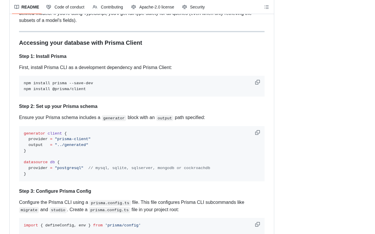 github source: prisma/prisma: Next-generation ORM for Node.js & TypeScript | PostgreSQL, MySQL, MariaDB, SQL Server