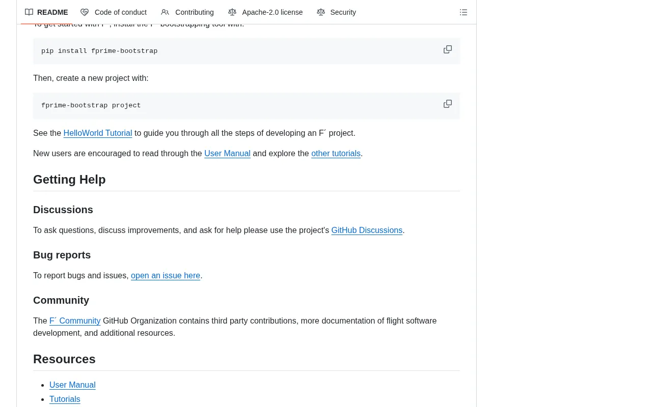 github source: nasa/fprime: F´ - A flight software and embedded systems framework