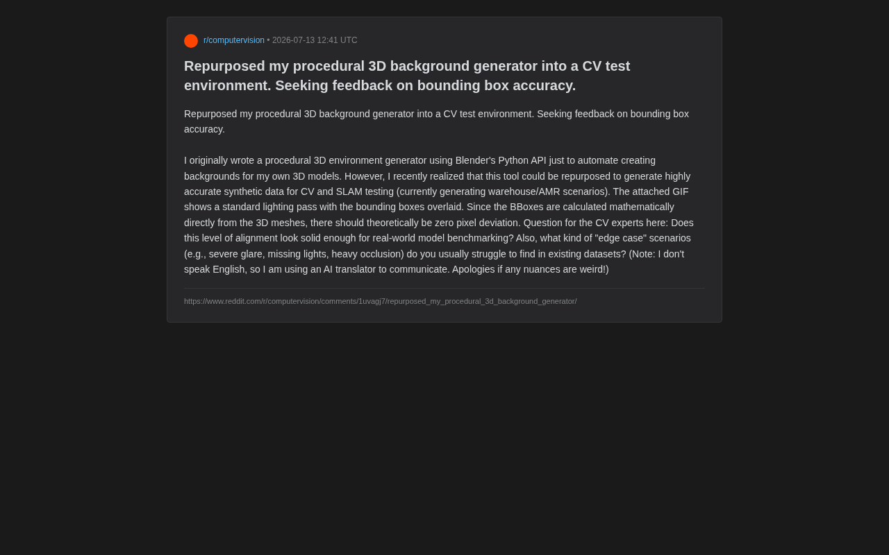 Blender程序化生成合成数据:CV模型测试与标注新方案