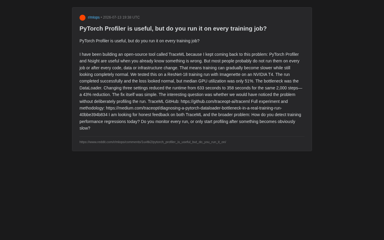 训练任务悄悄变慢?TraceML揭示PyTorch隐性性能瓶颈