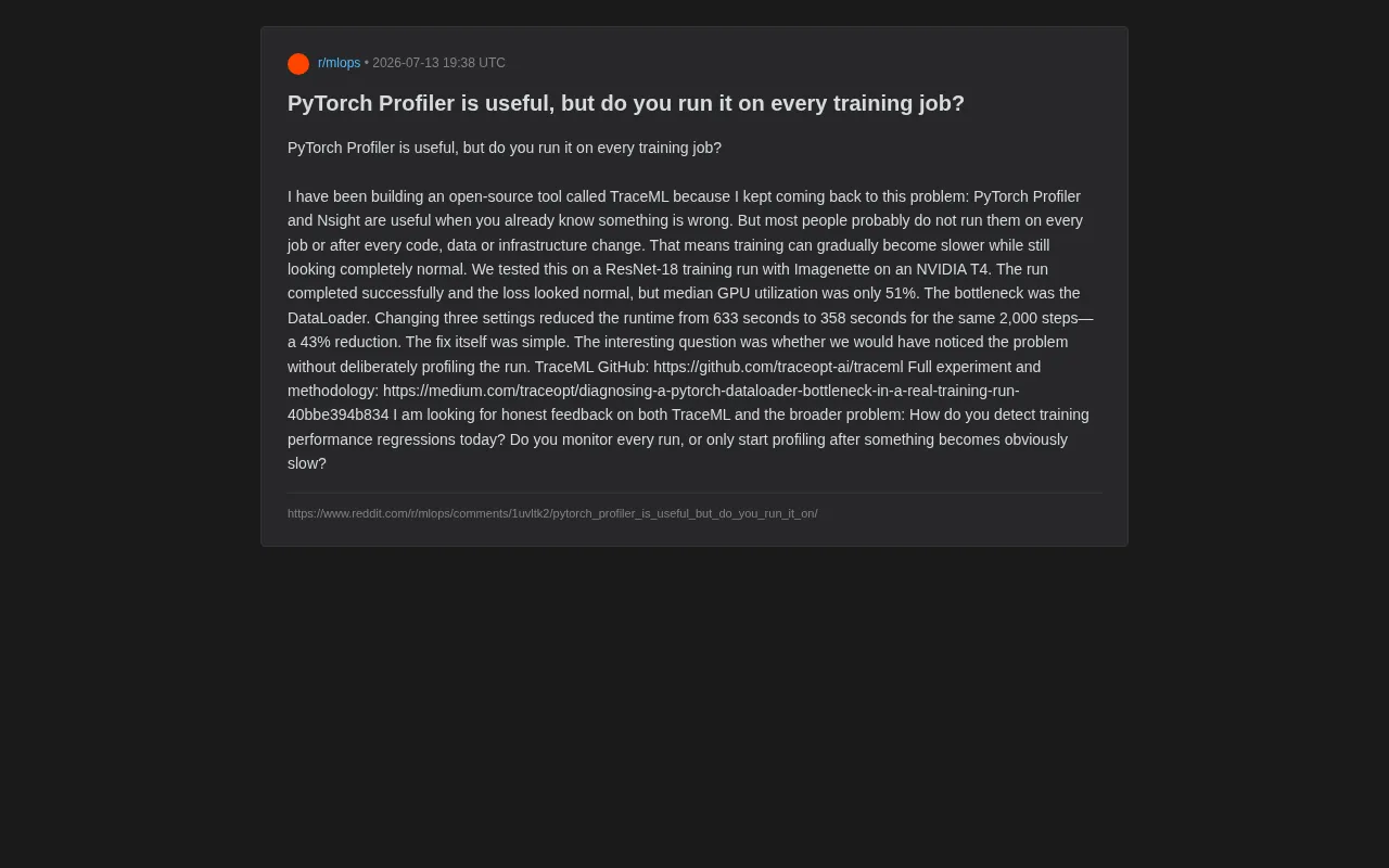 Is Your Training Job Quietly Slowing Down? TraceML Exposes PyTorch's Hidden Performance Bottlenecks