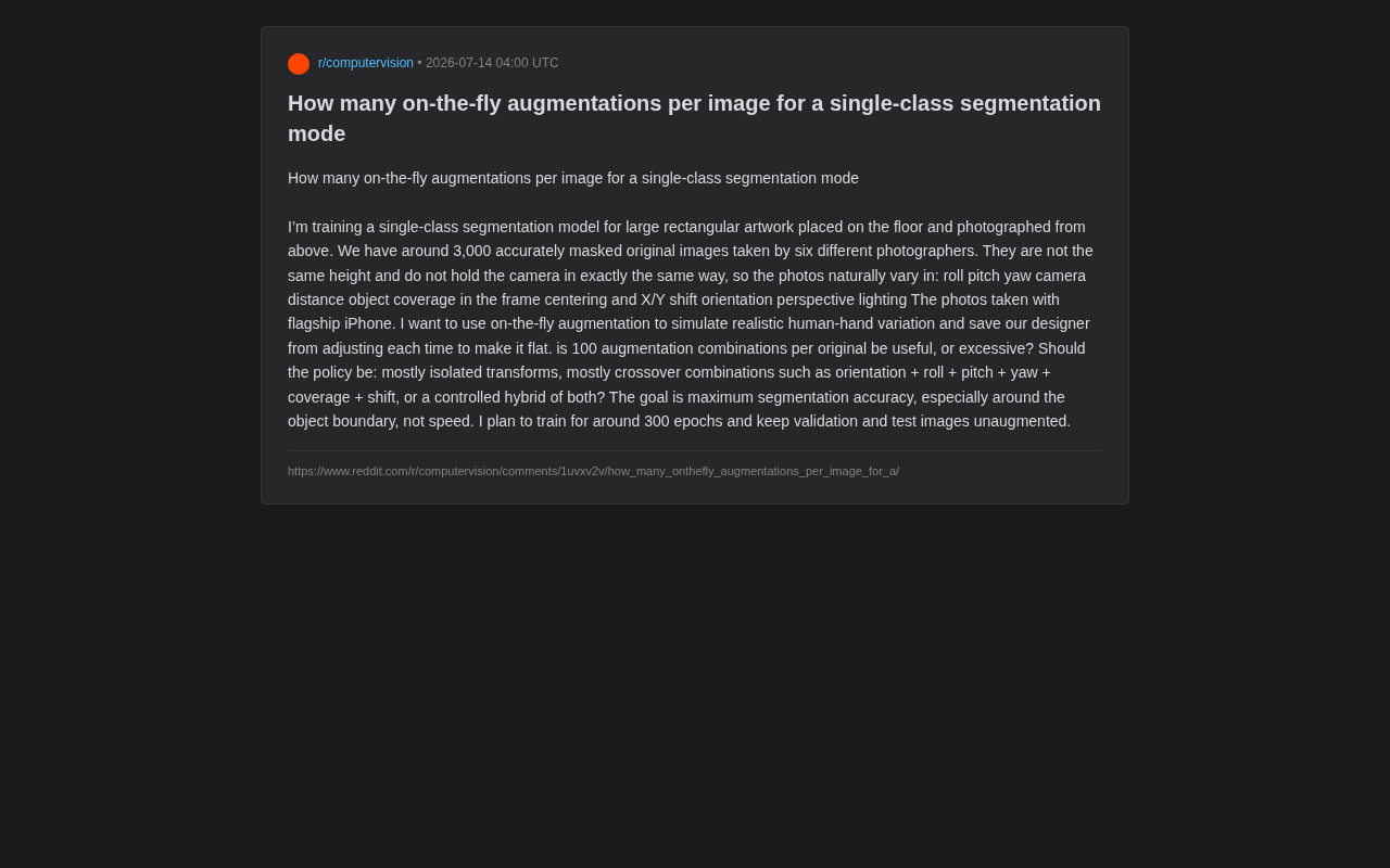 Real-Time Data Augmentation for Single-Class Segmentation Models: Frequency, Combinations, and Boundary Precision Explained