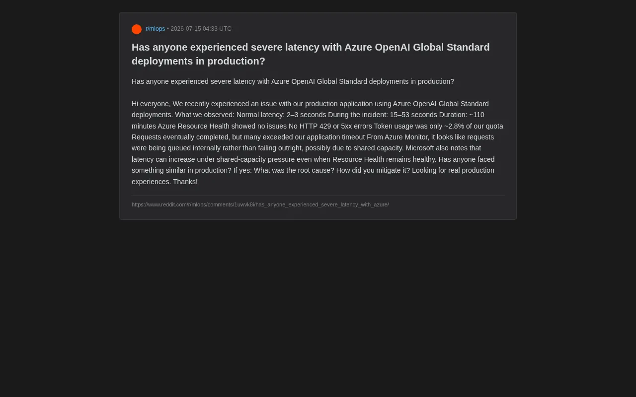 Azure OpenAI Global Standard Deployment Latency Risks: A Production Environment Survival Guide