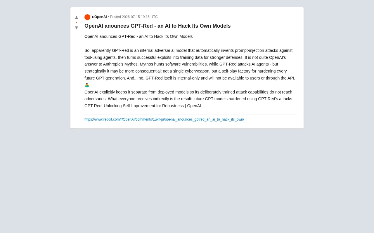 GPT-Red: OpenAI's Internal Red-Team Security Tool That Uses AI to Attack Its Own Models
