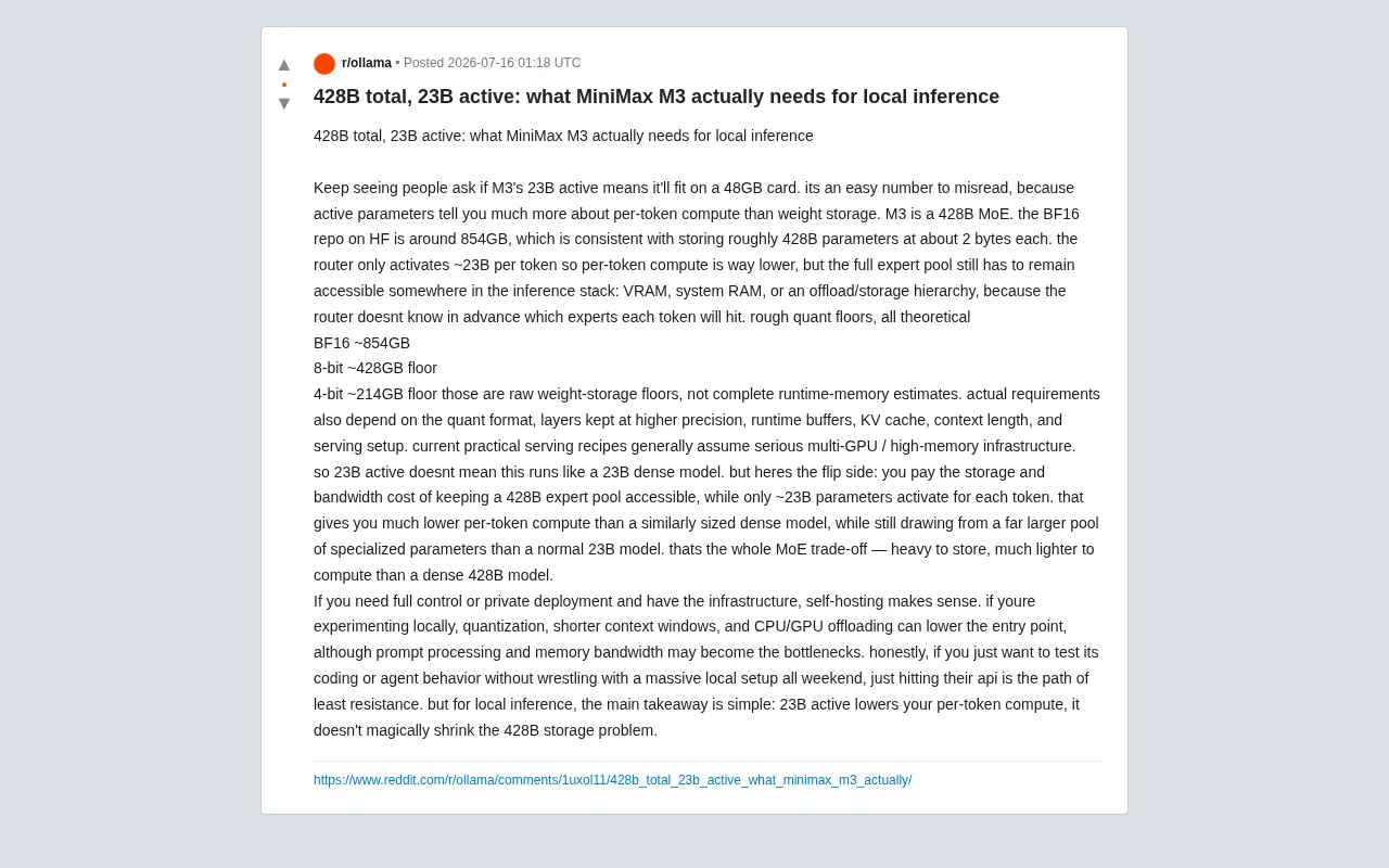 MiniMax M3 Local Deployment: 23B Active Parameters ≠ 23GB VRAM — A Complete Guide to MoE Architecture