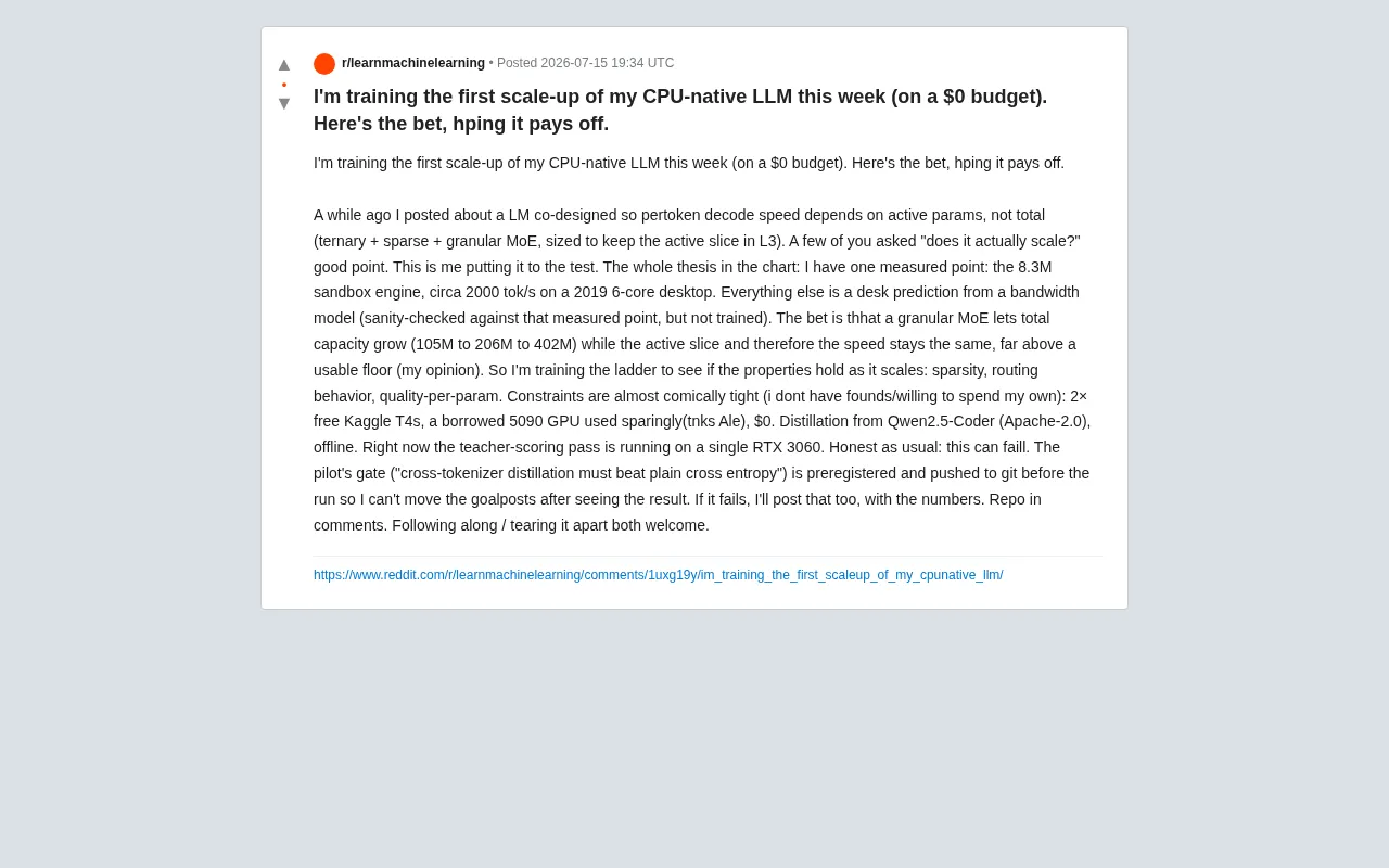 Training a CPU-Native LLM on Zero Budget: The Architectural Gamble of Ternary Quantization × Sparse MoE