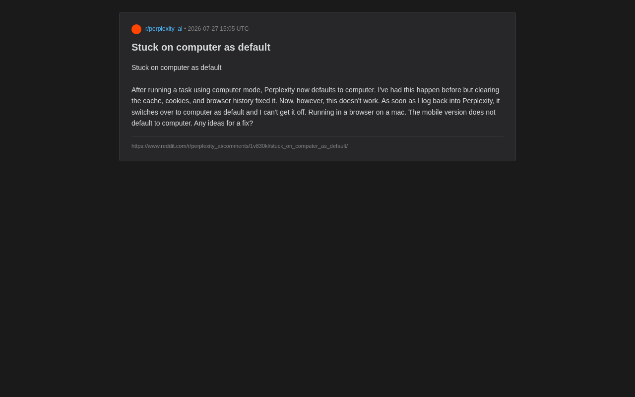 Perplexity卡在Computer模式无法切换?原因分析与解决方法