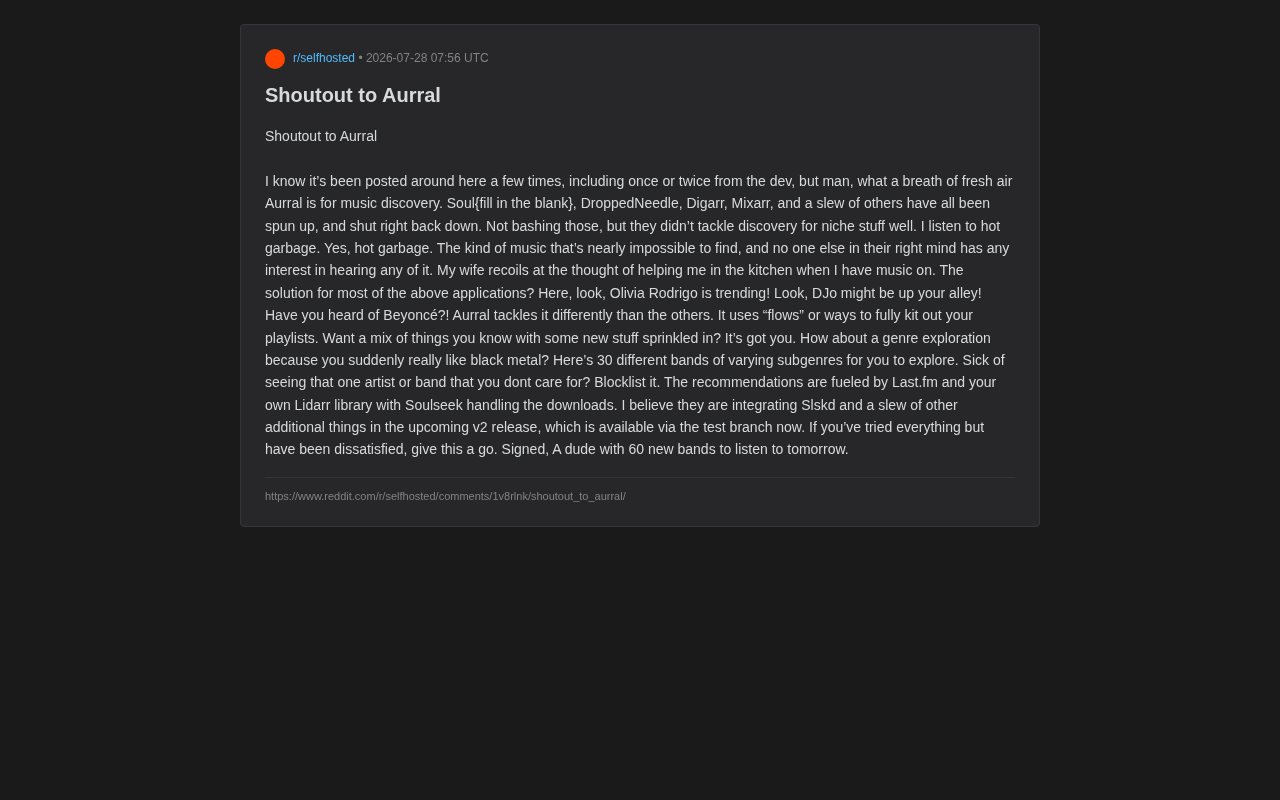 Aurral:专为小众音乐爱好者打造的智能发现工具