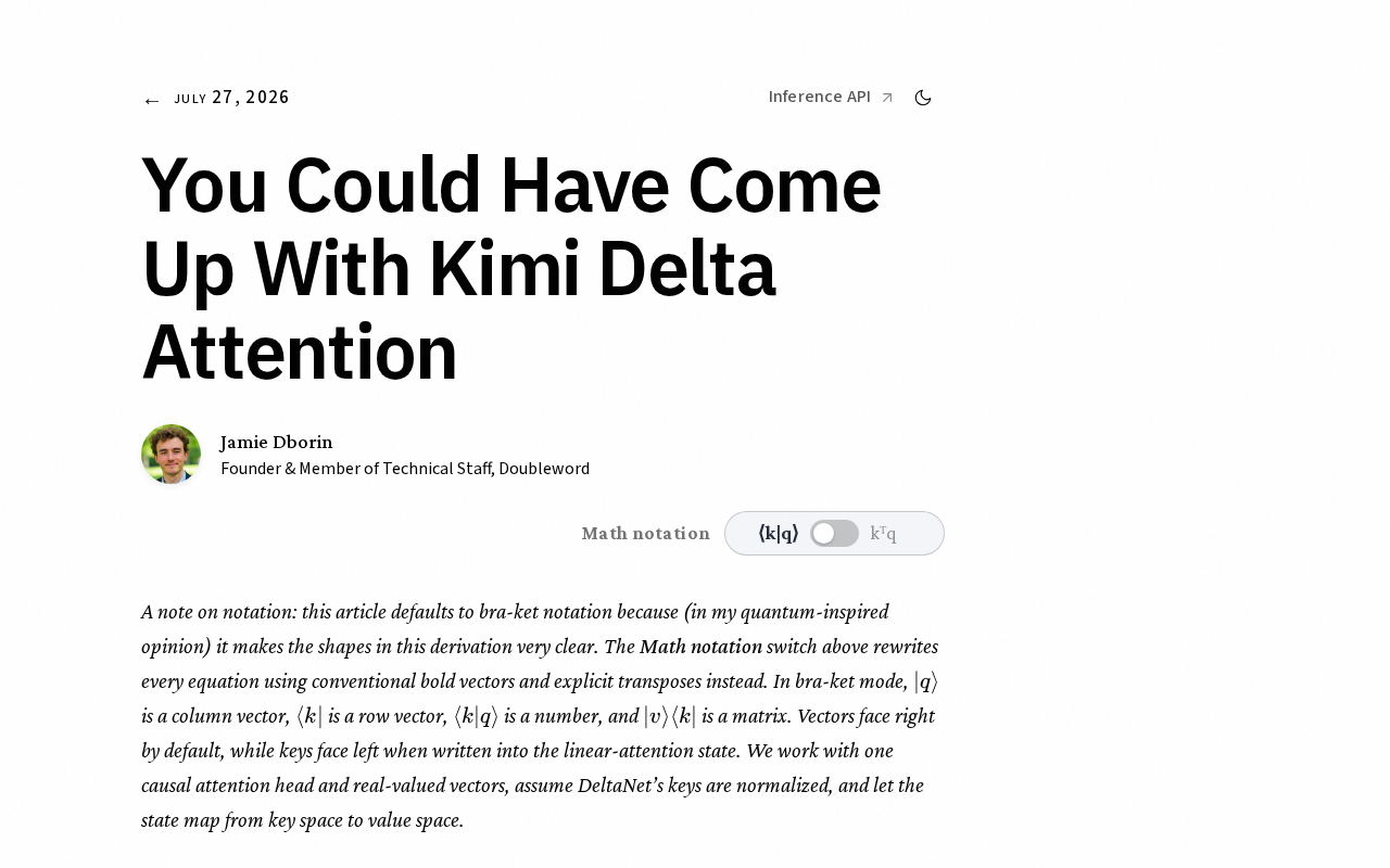 Kimi Delta Attention详解:从标准注意力到线性注意力的演进之路
