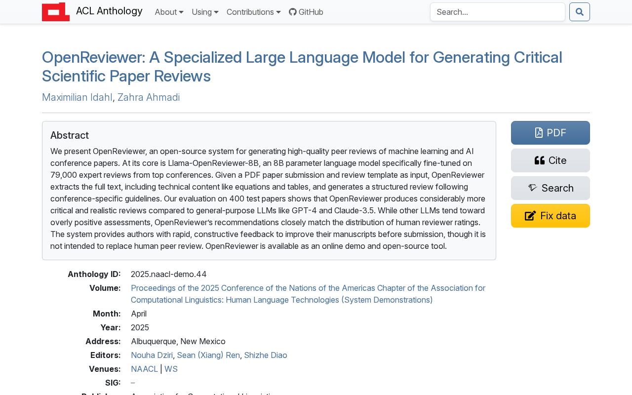 OpenReviewer:专为科学论文评审打造的开源LLM
