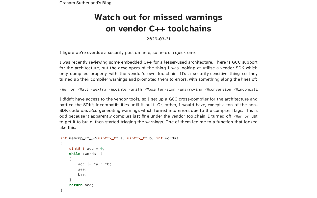 厂商C++工具链静默吞掉编译警告:风险与防范策略