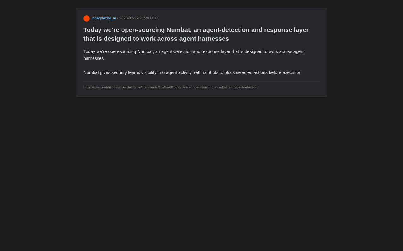 Numbat开源:跨框架AI Agent安全检测与响应方案详解
