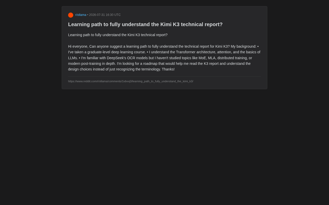 读懂Kimi K3技术报告的完整学习路径