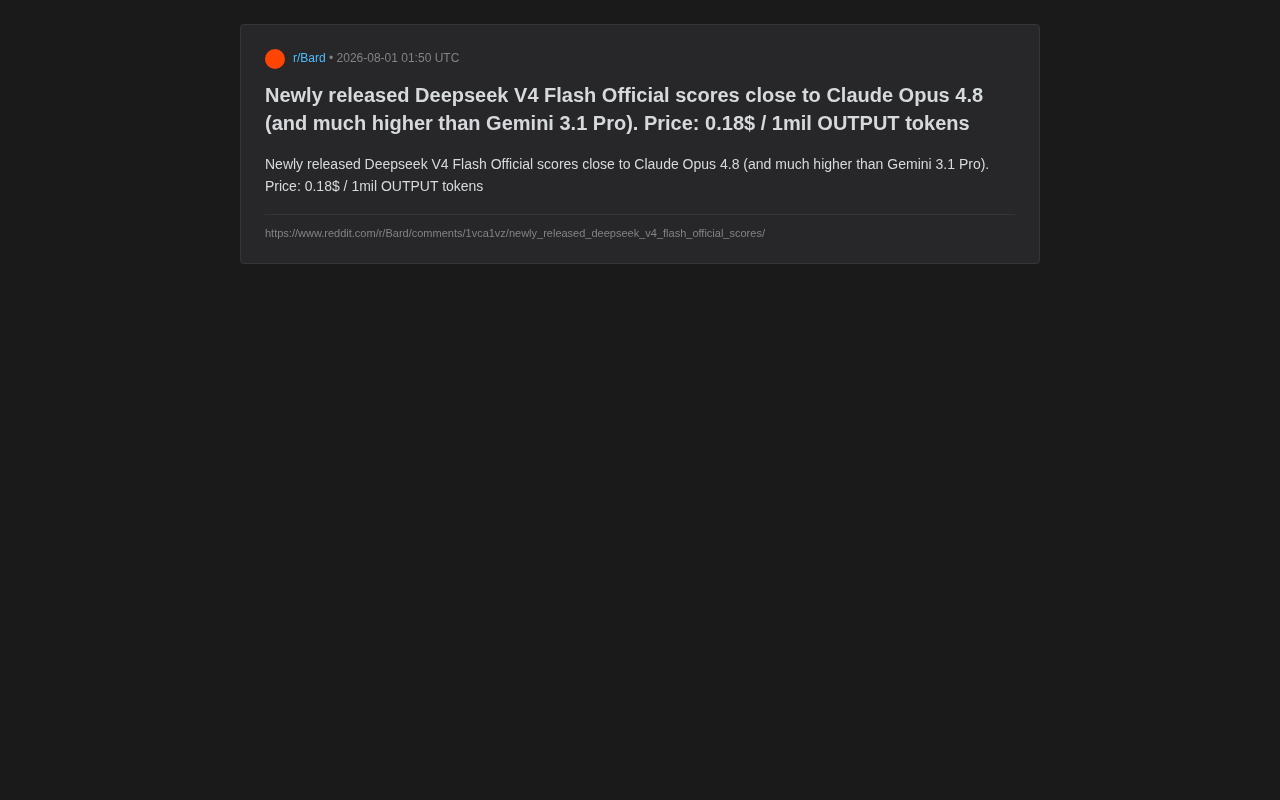 DeepSeek V4 Flash发布:性能逼近Claude,价格仅0.18美元