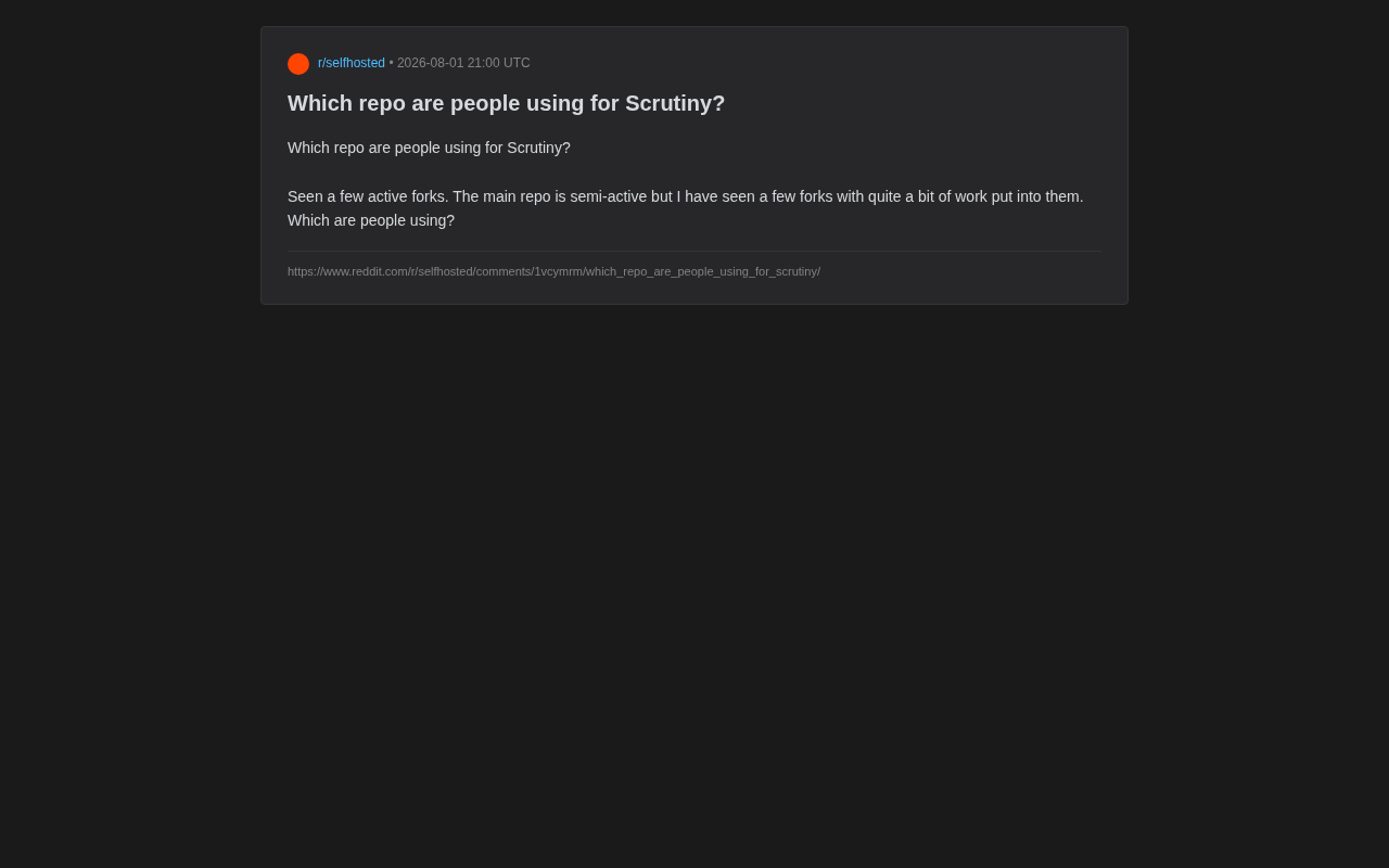 Scrutiny硬盘监控工具:如何选择活跃的社区分支