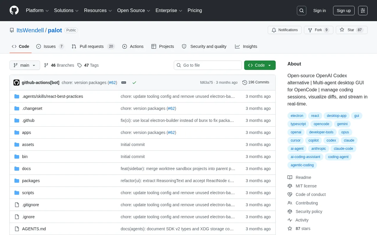 Palot: Open-Source OpenAI Codex Alternative, Multi-Agent Desktop Coding Assistant