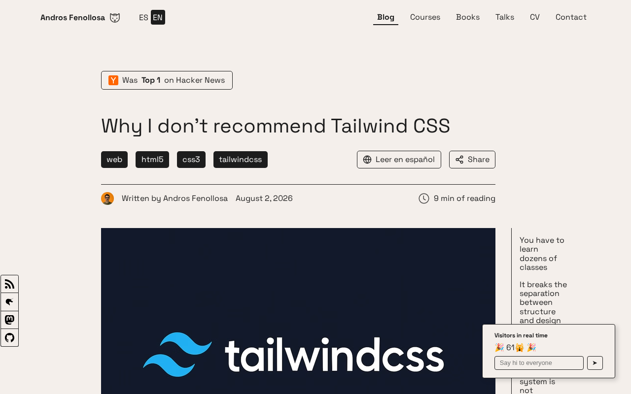 为什么我不再推荐 Tailwind CSS:深度分析利弊与适用场景