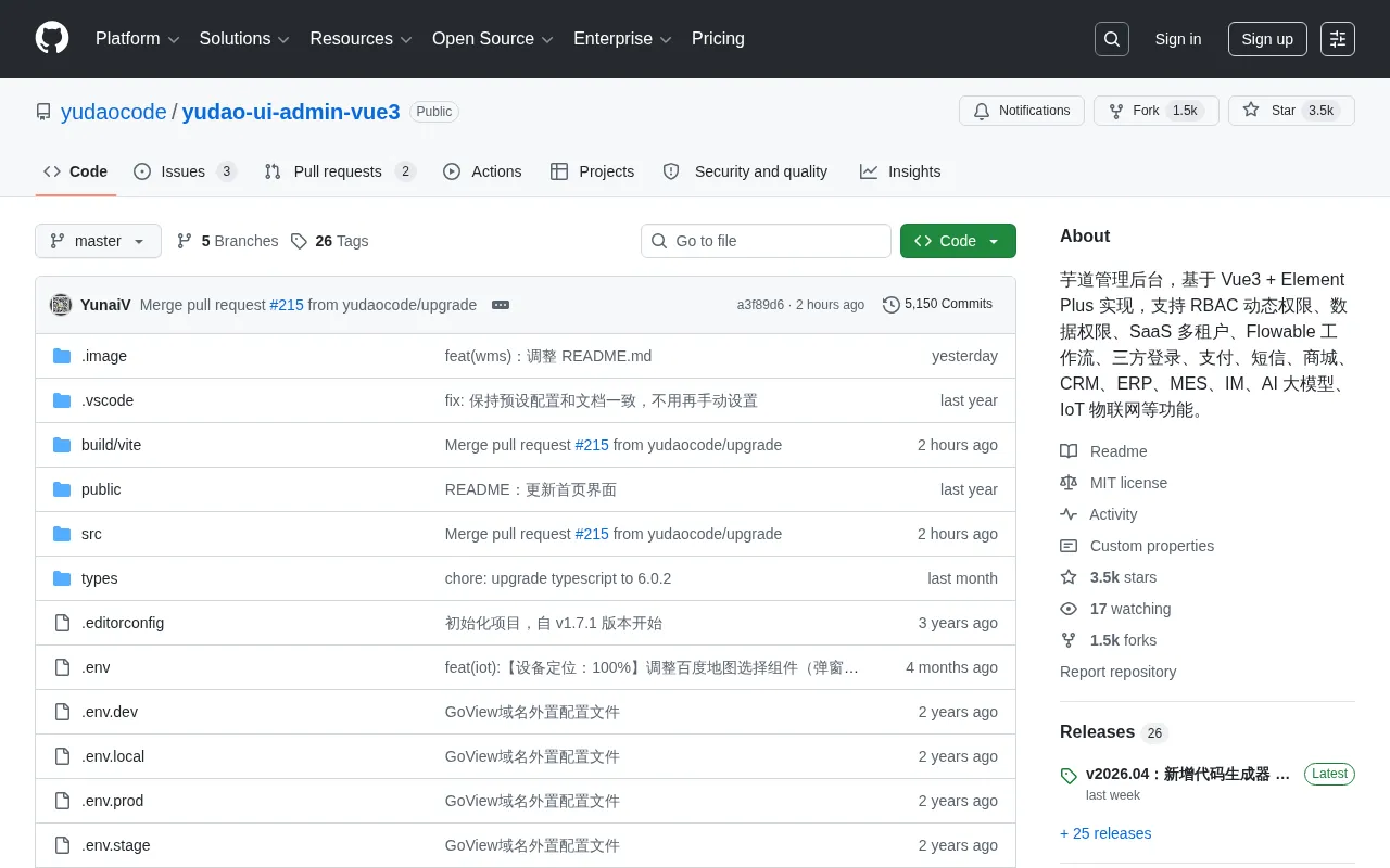 Yudao Vue3 Admin Panel: Deep Dive into an Enterprise-Grade Full-Featured Open Source Framework
