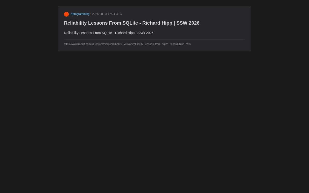 SQLite之父Richard Hipp的可靠性法则:小团队打造万亿级部署软件的秘密