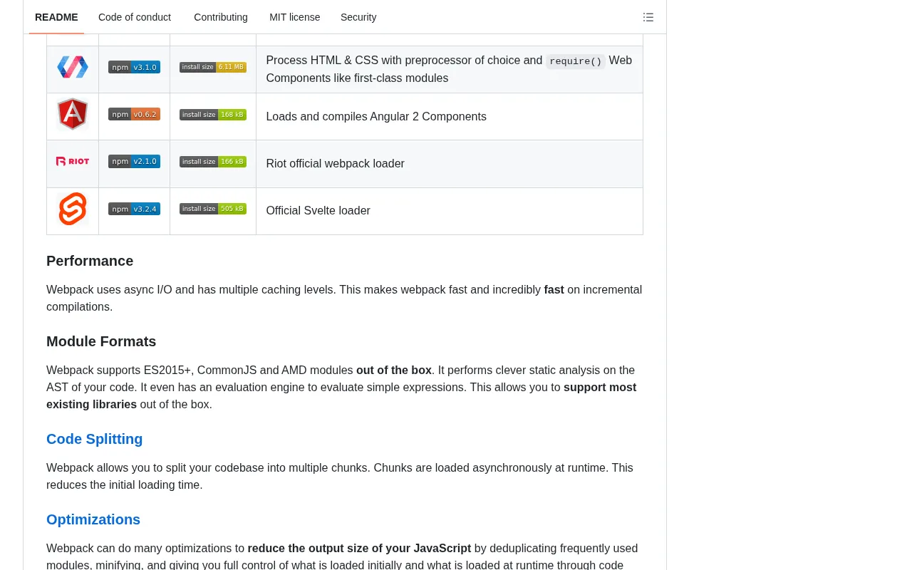webpack feature showcase