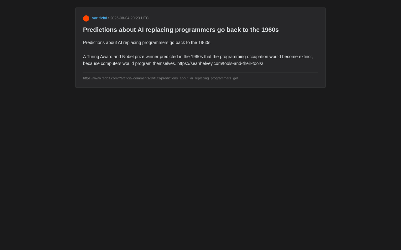 AI Replacing Programmers? This Prediction Has Been Made for 60 Years and Never Come True