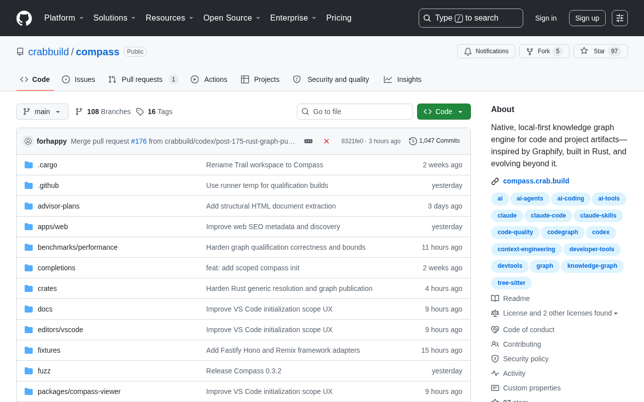 Compass: A Local-First Code Graph Tool Built with Rust