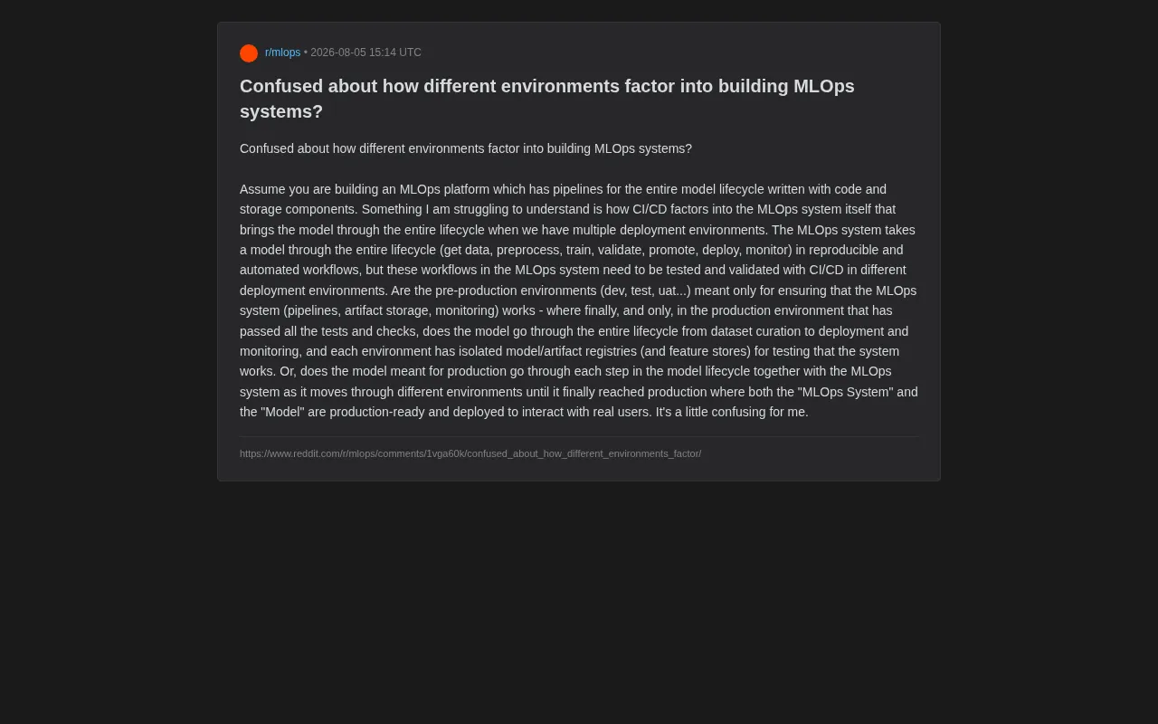MLOps Multi-Environment Architecture: A Detailed Guide to the Dual Lifecycles of Systems and Models