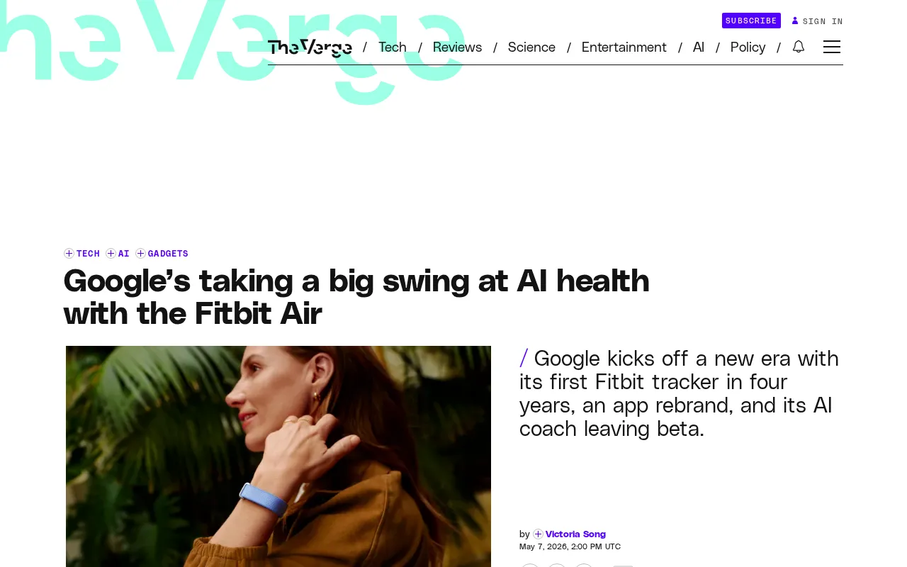 Fitbit Air Review: Can Google's $99 AI Band Replace Whoop?