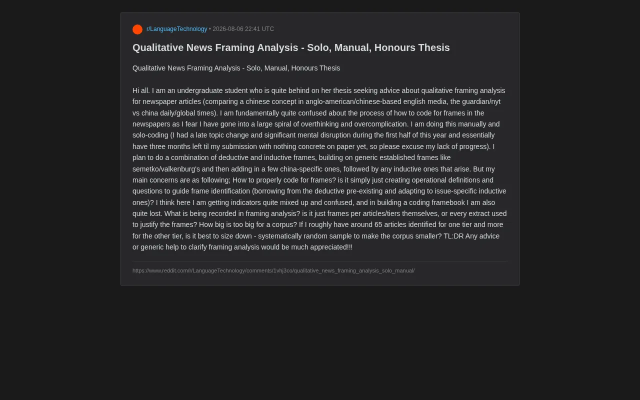 How to Conduct News Framing Analysis: A Practical Coding Guide for Honours Theses