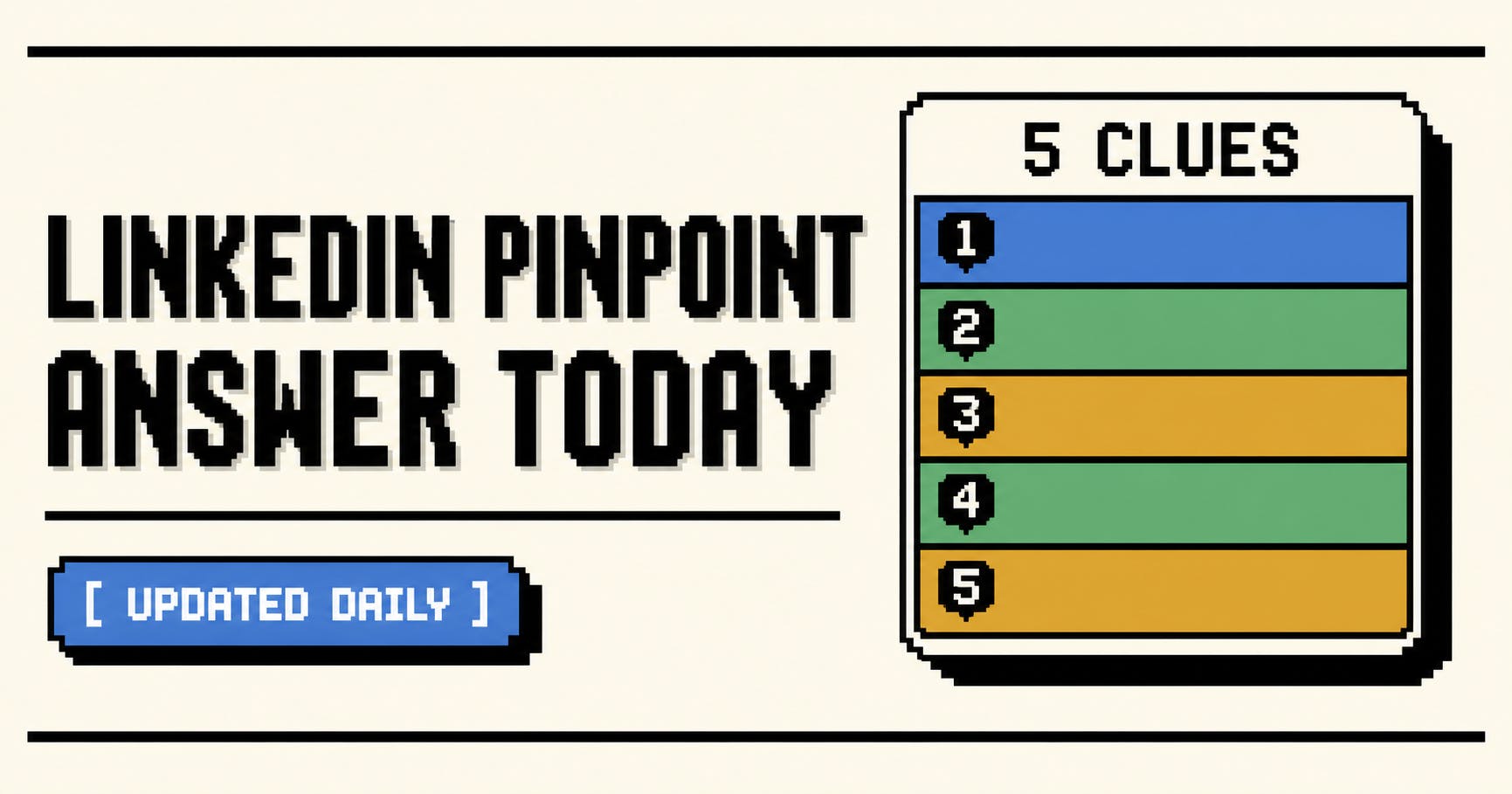 Pinpoint Answer Today:无剧透的五线索解谜练习工具