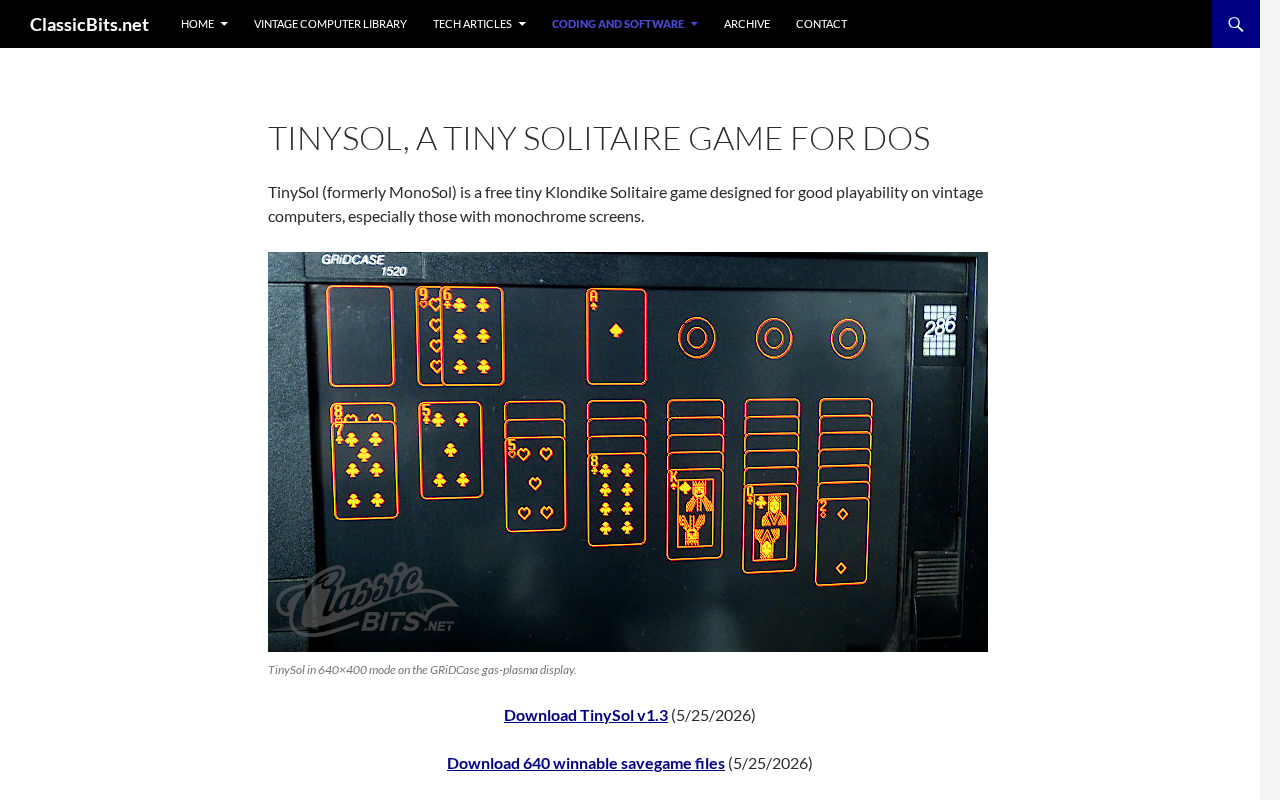TinySol:DOS平台极简纸牌游戏的极限编程艺术