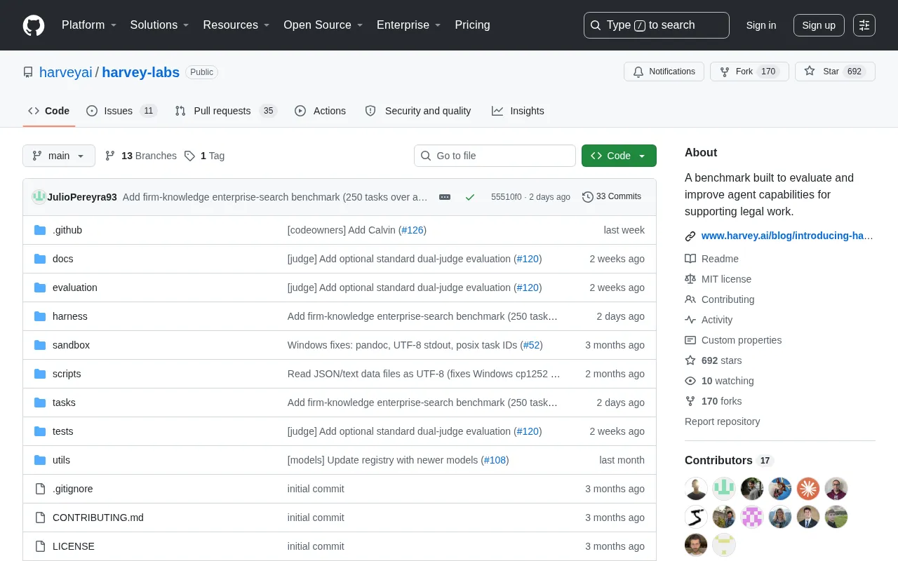 Harvey Labs: An Open-Source Benchmark Framework for Legal AI Agent Evaluation