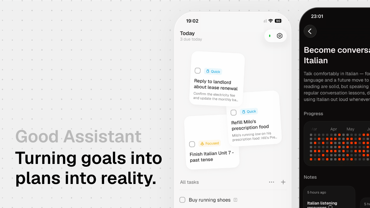 Good Assistant 2:AI目标管理工具,把人生目标拆成每日行动