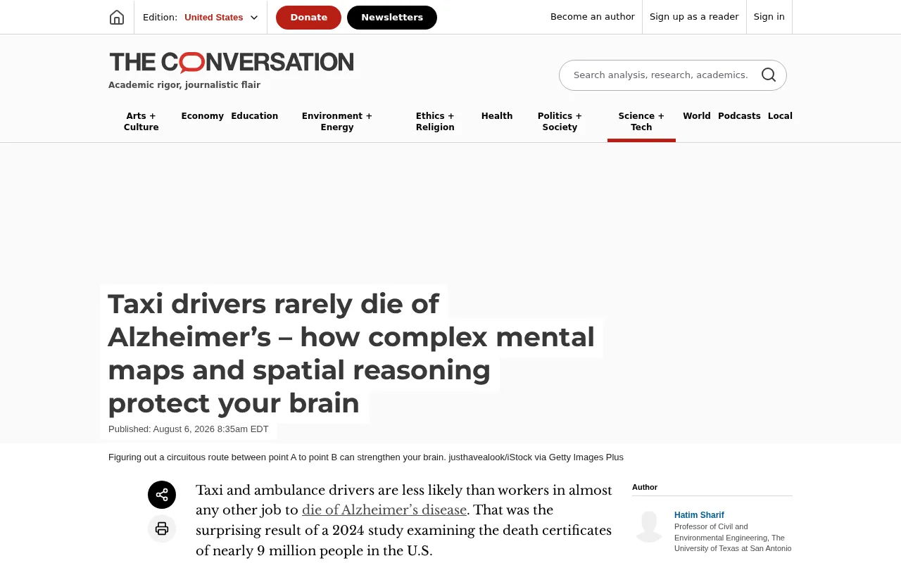 Why Do Taxi Drivers Rarely Get Alzheimer's? The Link Between Spatial Navigation and Brain Health