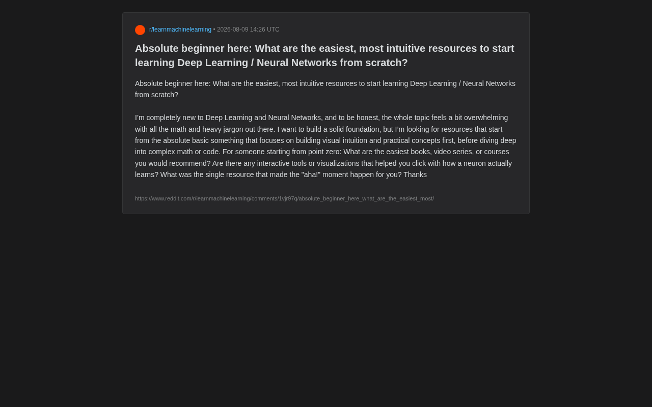 A Beginner's Guide to Deep Learning: The Optimal Learning Path — Intuition Before Math