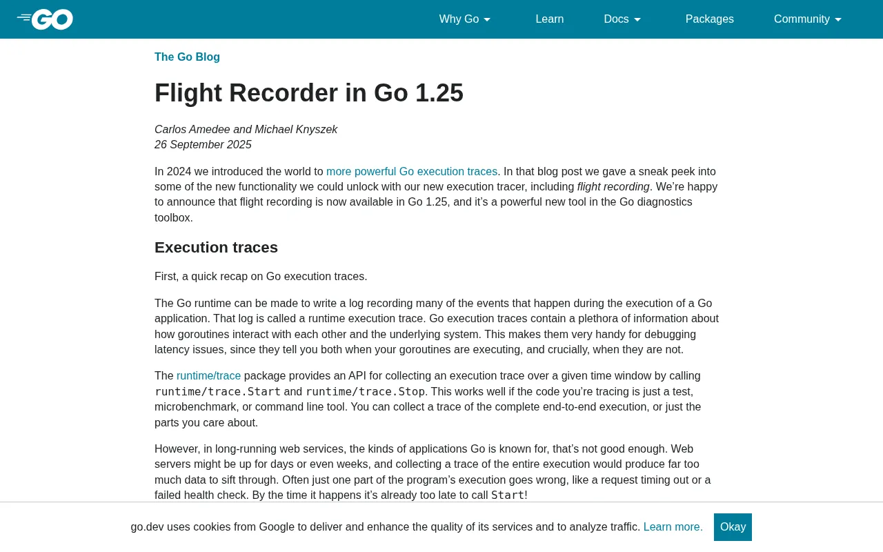 Go 1.25 Flight Recorder: A Powerful Diagnostic Tool for Production Environments