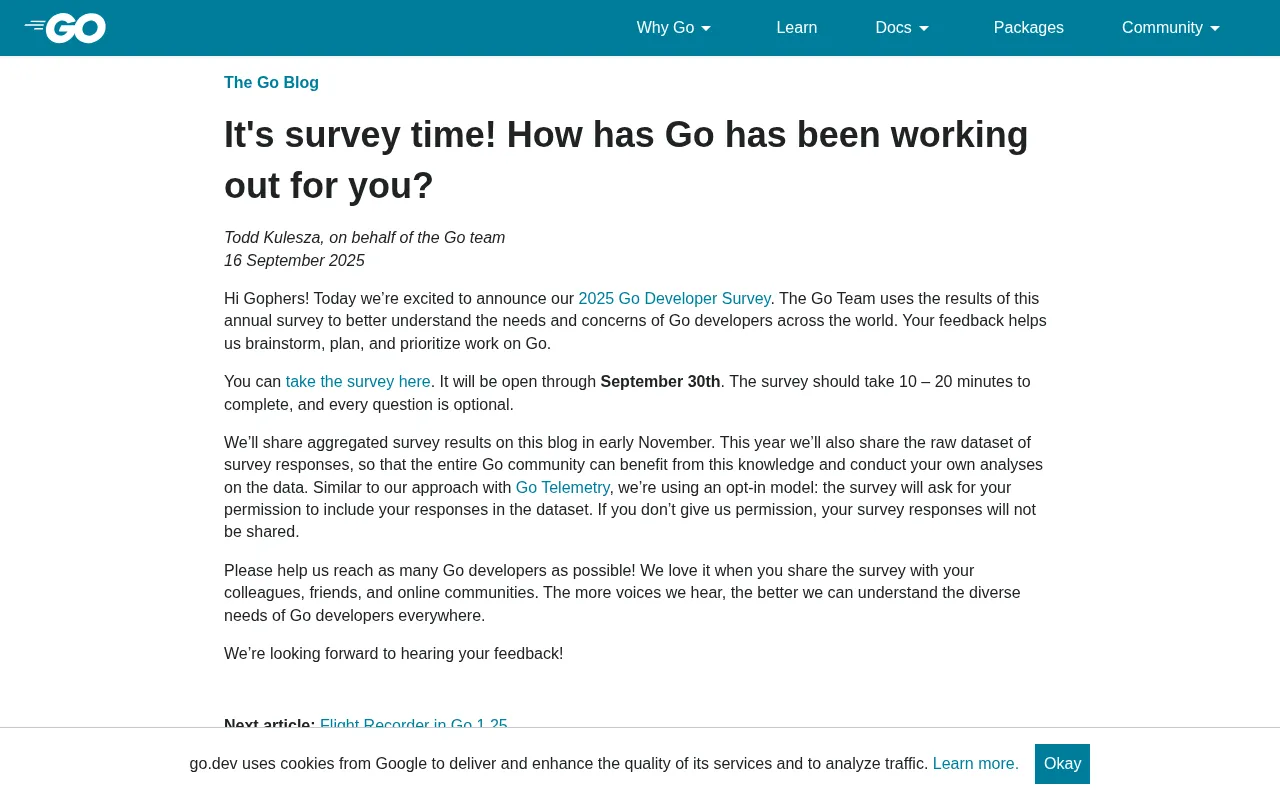 2024 Go Developer Survey Now Open: How to Participate and How Past Surveys Have Shaped Go's Evolution