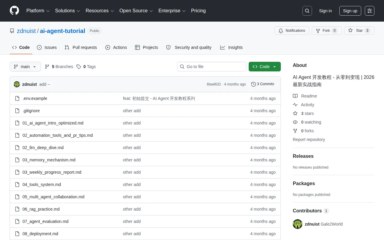 AI Agent Development Tutorial Project Overview: A Learning Path from Zero to Monetization