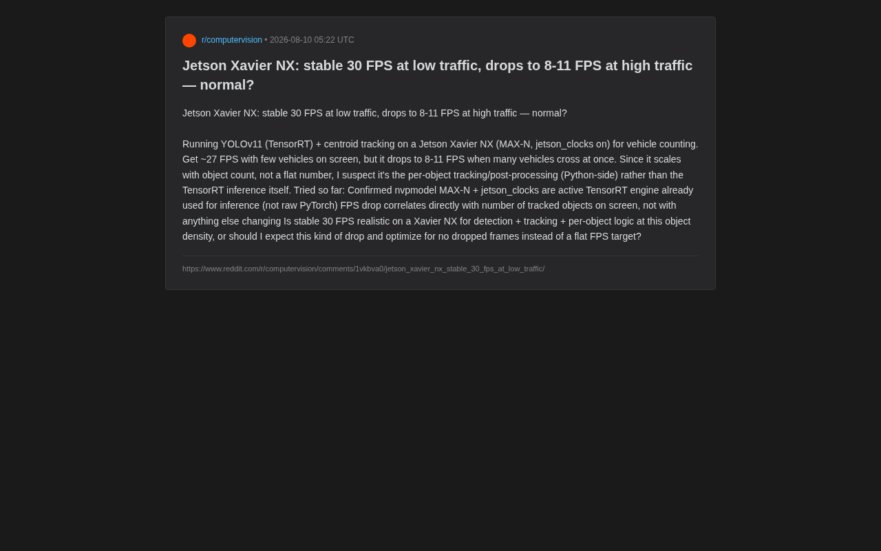 Jetson Xavier NX帧率骤降排查:YOLO推理vs后处理瓶颈定位与优化