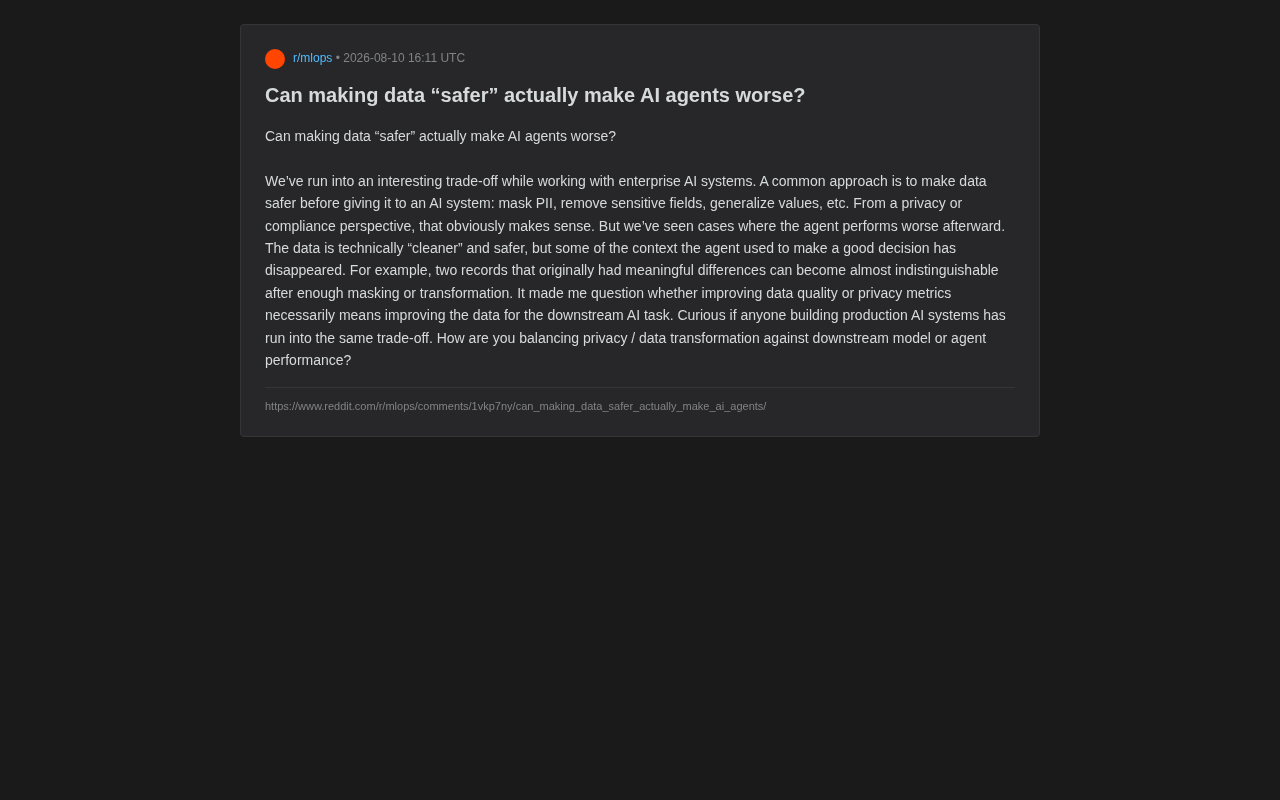 数据脱敏的悖论:更安全反而让AI更笨?