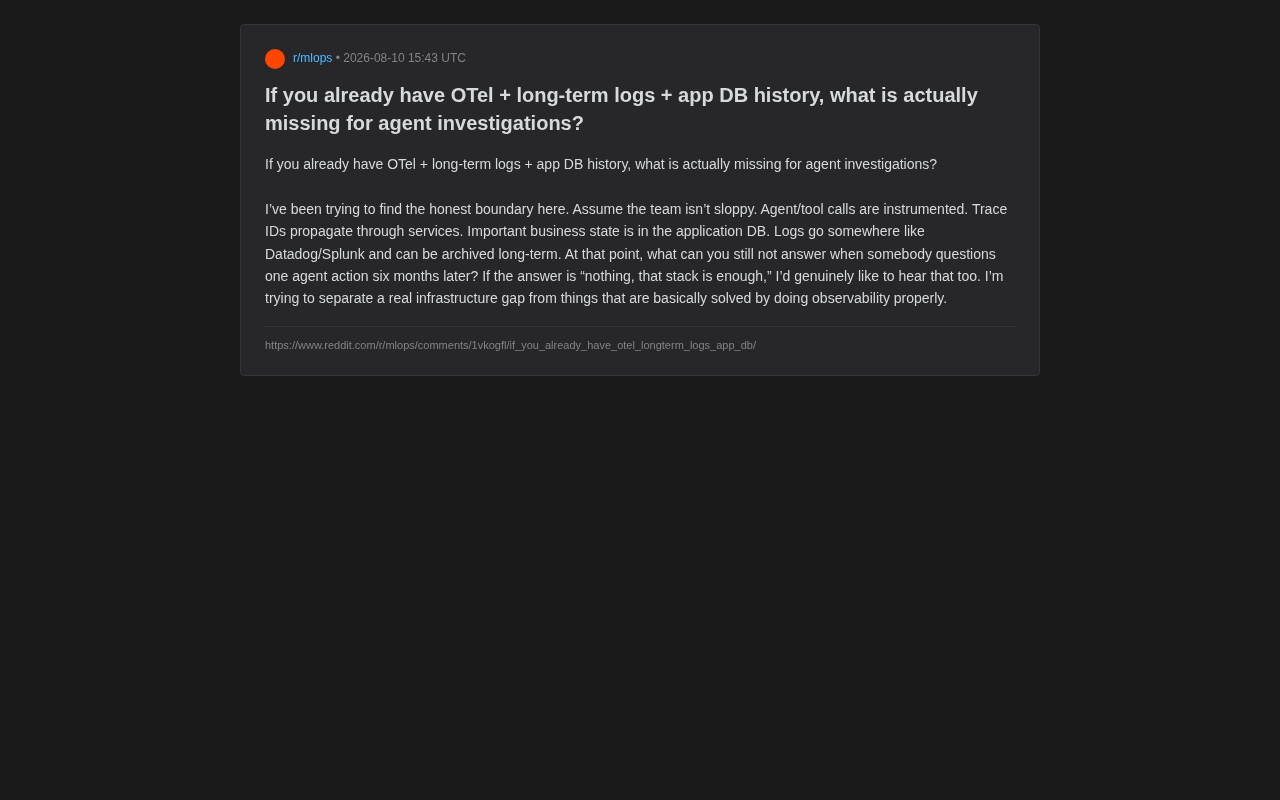 OTel+日志+数据库之外,AI Agent审计真正缺失的三块拼图